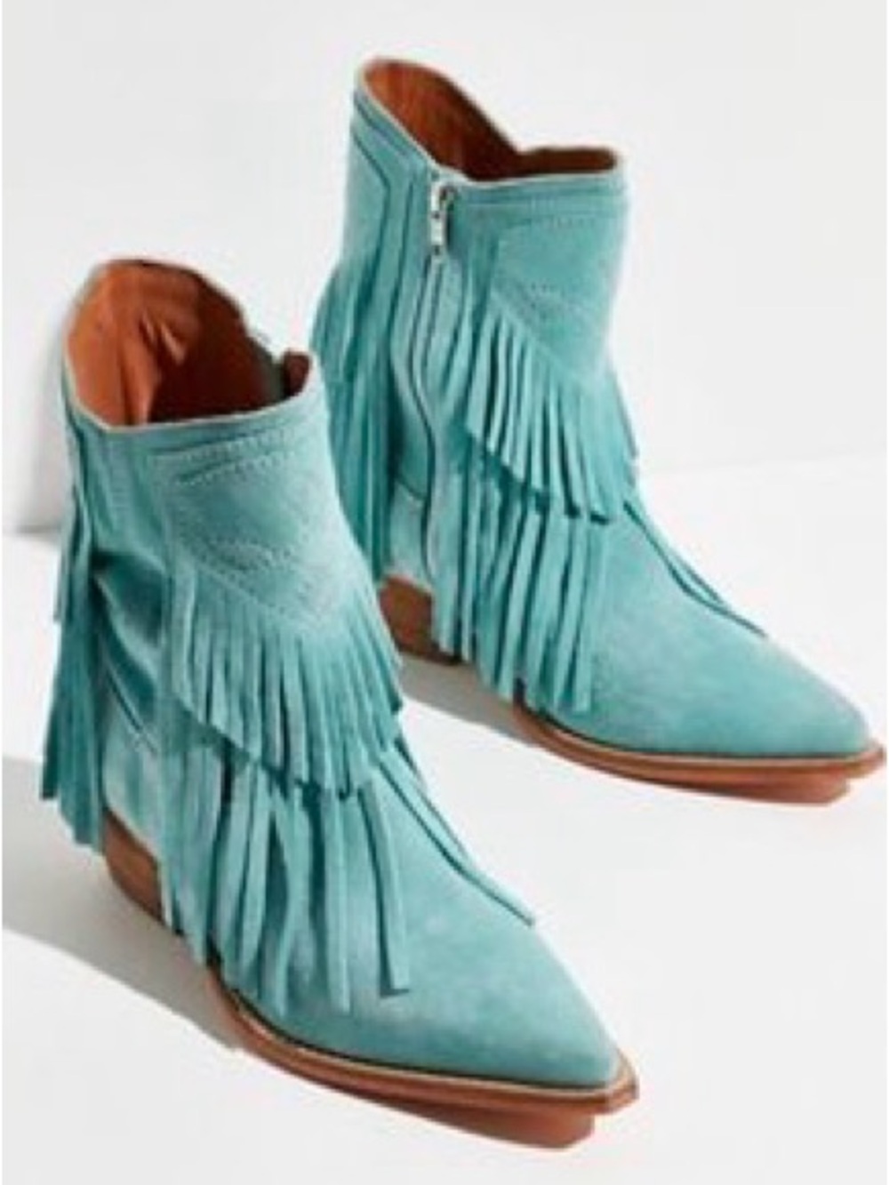 Lawless Fringe Western Boots, 37.5, Turquoise